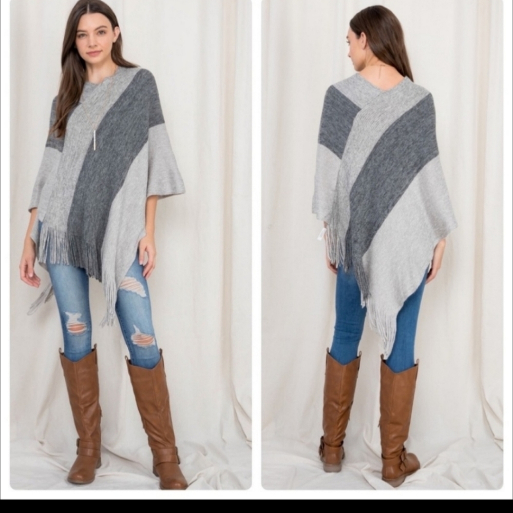 Soft fringe ponchos